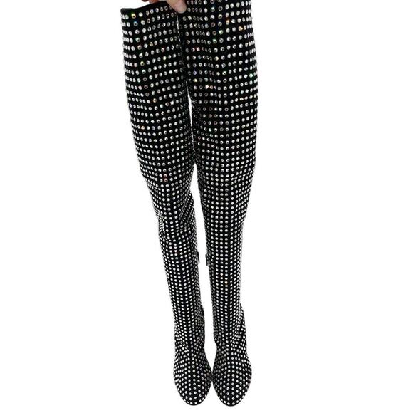 Christian Louboutin Jane Botta Alta Strass Boom Over the Knee Crystal Boot EU 37 - Picture 6 of 13